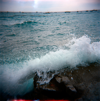 waves crashing, Positano